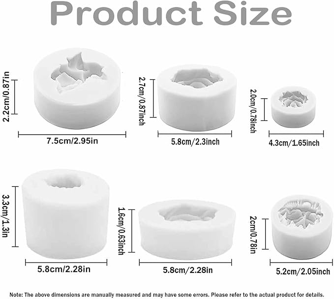 Flower Candle Resin Mold,Silicone Flower Mold for Candle Making 6Pcs 3D Rose Peony Valentine Mother Day Silicone Candle Mold for Soap Soy Wax Beeswax Resin Craft