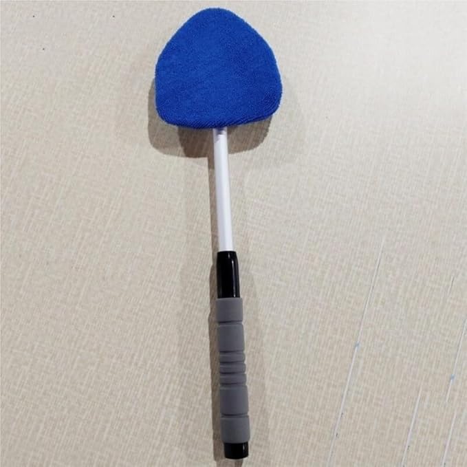 IBHOO Glass Defogger Brush for Car, Microfiber Car Windshield Cleaning Tool with Extendable Handle, with 4 Reusable and Washable Microfiber Pads