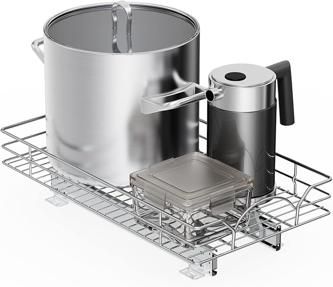 LOVMOR Pull Out Cabinet Organizer and Storage 11½" W x 21½" D, Slide Out Shelves for Kitchen Cabinets