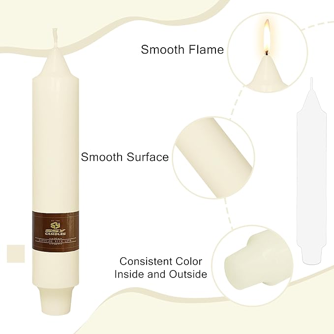 Ivory Candle Dripless Candlesticks Short Taper Candle 7 inch Small Candle Sticks Ivory Tapered Candles Wax Cute Stick Candles for Home Décor Weddings Holiday