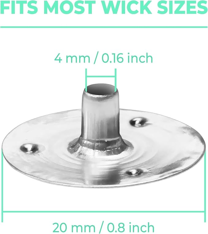 200pcs/20mm Candle Wick Tabs Metal,Metal Candle Wick Sustainer Tabs,Wick Base for Candle Making