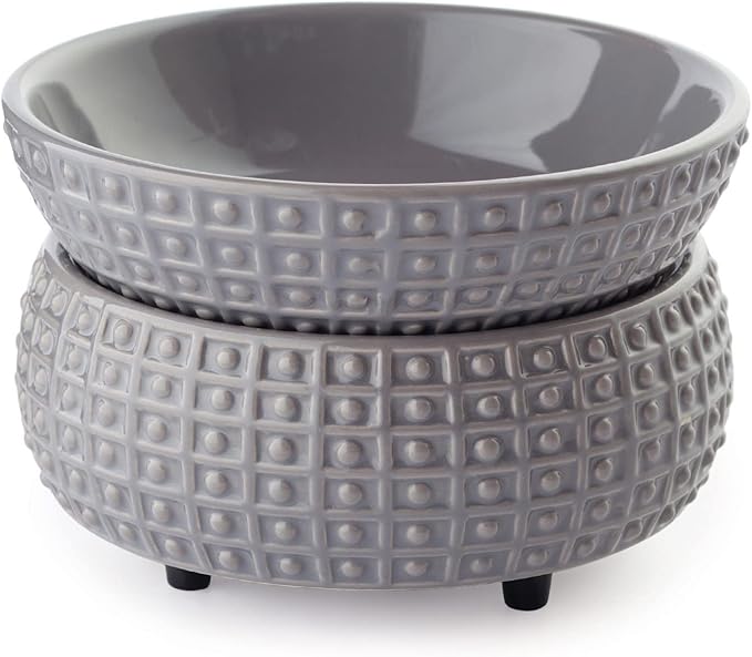 Candle Warmers Etc 2-In-1 Candle and Fragrance Warmer For Warming Scented Candles or Wax Melts and Tarts With To Freshen Room, Slate
