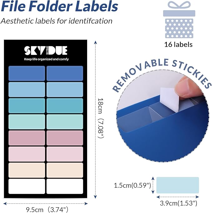 SKYDUE Accordion File Organizer, Expanding File Folder with 8 Pockets, Expandable Document Paper Receipt Organizer, Letter/A4 Size Filing Folder School Office Supplies Blue