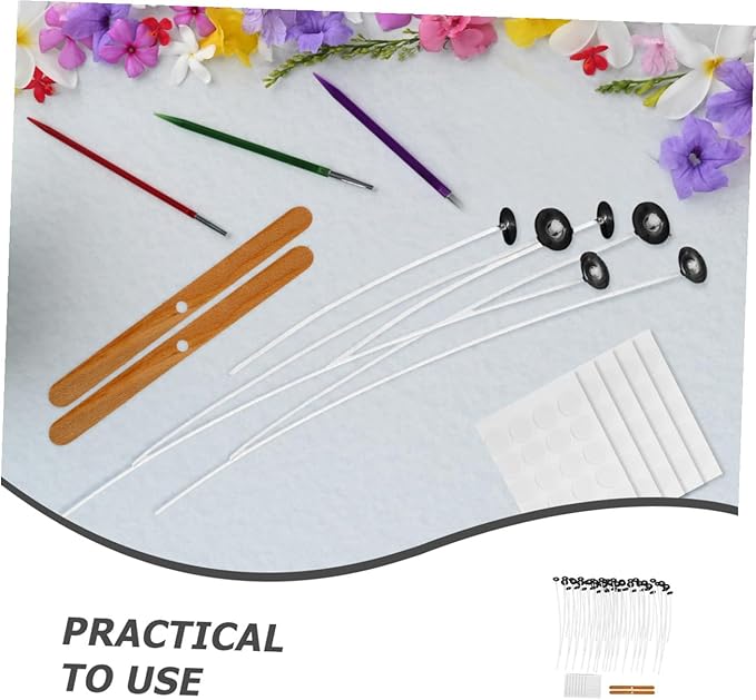 SEWACC 1set Candle Making Kit of Candle Wicks Holders for Family Birthdays Parties Easy to Use