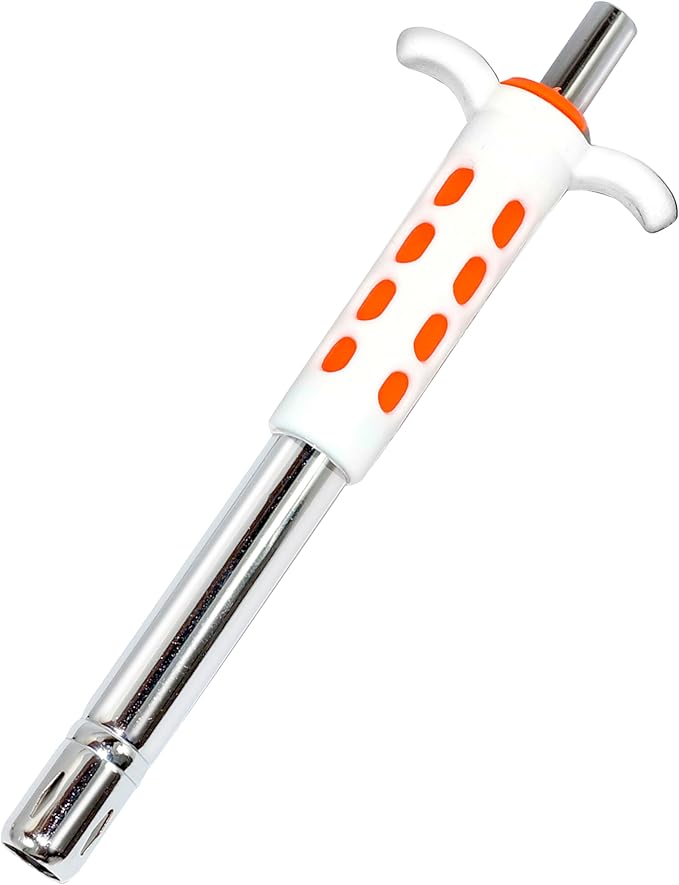 Easy Grip Premium Waterproof Stainless Steel Matt Finish Regular Gas Lighter for Gas Stove, Restaurants & Kitchen Use (Orange)