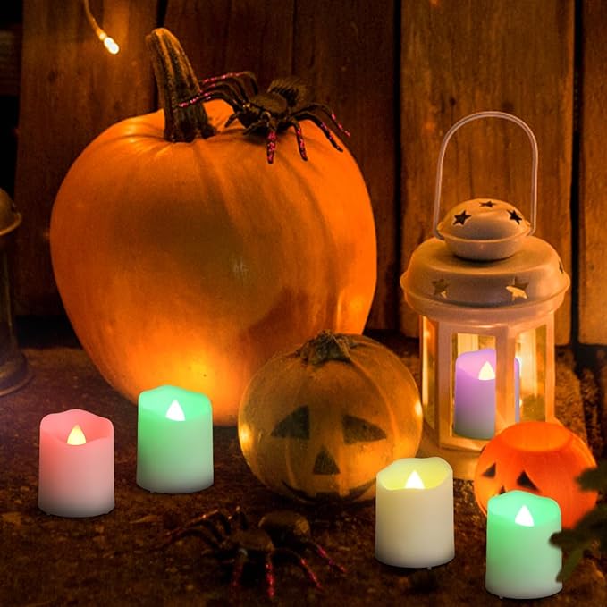 6pcs Rechargeable LED Tea Lights Color Changing with Charging Base, Flameless Votive Candles RGB Flickering with Remote and Timer, Electric Fake Candles, USB Cable Included