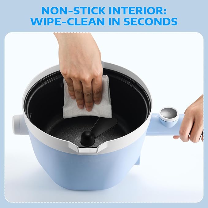 OFFNOVA Self-Stirring Wax Melter - Melt 6LB in 6 Min (3X Faster, Save 20 Min), 1000W Power, 3L/0.8Gal Large Capacity, Digital Temp Display, Heat-Resistant Handle, Candle Making Kit for Beginners & DIY