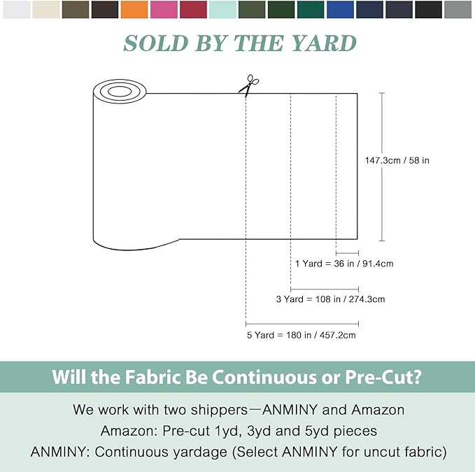 ANMINY 100% Waterproof Outdoor Fabric 10 Yards, 58" W 600D Marine Canvas Fabric with PVC Backing, Ripstop Upholstery Material by The Yard for Furniture Boat Covers Tent Awning, Aqua