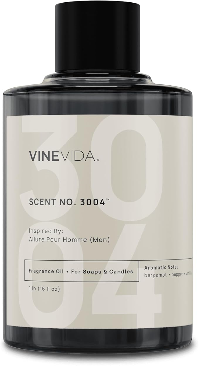 VINEVIDA Scent NO. 3004 Fragrance Oil - 16oz (1lb) - Inspired by: Allure Pour Homme (Men); Candle Fragrance Oil for Soy Candles - Soap Making Scents