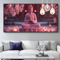 Buddha Paint by Numbers Kits for Adults Beginners,Colorful Canvas Paint by Numbers for Adults Candle,DIY Hobbies for Women Watercolor Oil Drawing Paintwork with Paint/Brushes,Gifts 12x24in XYY-293