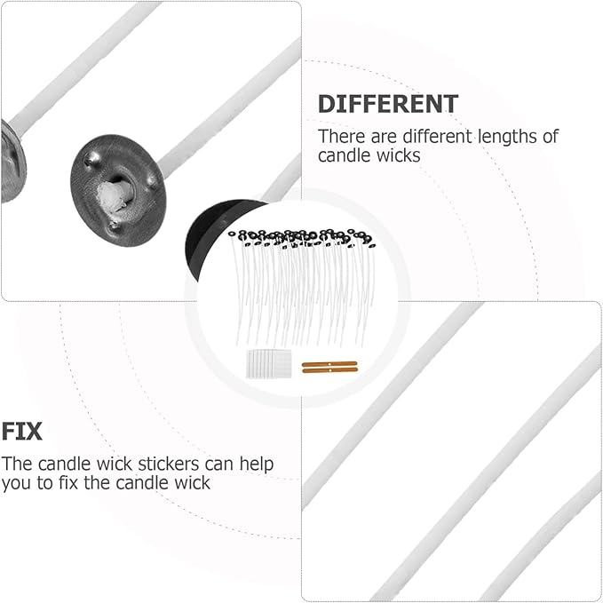 Operitacx 2sets Candle Making Kit Candle Wicks Stickers Holders for Home Birthdays and Parties Easy Use for Creative