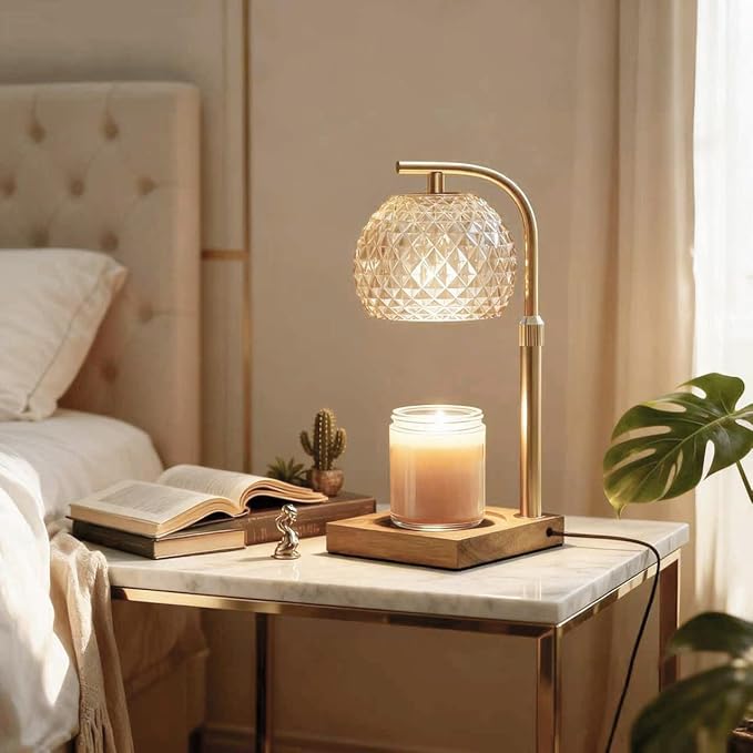 Mocalido Candle Warmer Lamp with Timer, Dimmable Electric Candles Warmer Adjustable Height, Top Candle Melter Lamp for Scented Jar Candles, Clear, Gifts for Mom Women