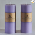 MOZEAL 4" x 10" Extra-Large Lavender Pillar Candles (Set of 2), Unscented, Dripless, Smokeless, Long Clean-Burning,Tall 10 inch Large Lavender Pillar Candles for Relaxing Evenings and Aromatic Decor
