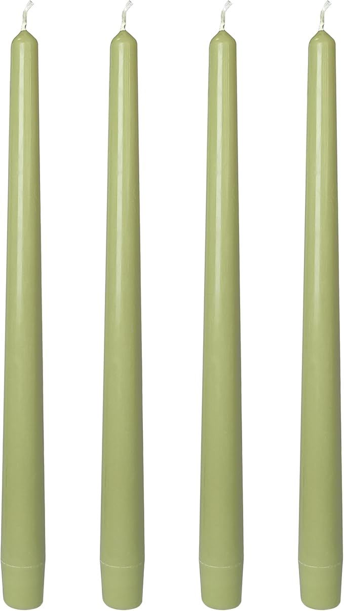 Smokeless Unscented Grass Green Taper Candlesticks Long Lasting Burn 10 Inch Elegant Aromatherapy Candles for Home Décor Holiday Gift Sets