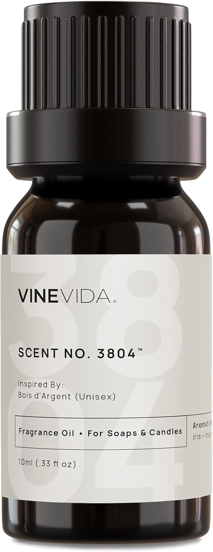 VINEVIDA [0.33 Oz] Scent No. 3804 Inspired by Bois D'Argent (Unisex); Fragrance Oil for Candle Making and Soap Making - Premium Candle Scents for Soy Candles