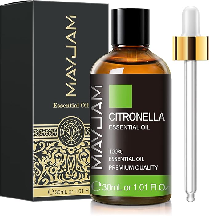 Citronella Essential Oil, MAYJAM 1.01FL.OZ Premium Citronella Oils for Soap Candle Making, Diffuser, Bedroom, Living Room, Office, 30ML/Bottle