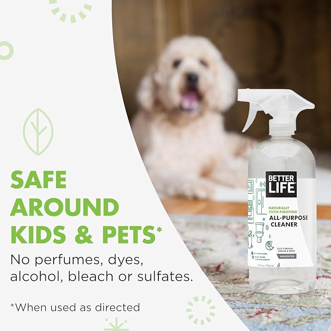 Better Life All Purpose Cleaner - Multipurpose Home and Kitchen Cleaning Spray for Glass, Countertops, Appliances, Upholstery & More - Multi-surface Spray Cleaner - 32oz Unscented
