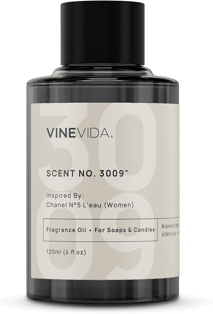 VINEVIDA Scent NO. 3009 Fragrance Oil - 120mL (4oz) - Inspired by: N°5 L'Eau (Women); Candle Fragrance Oil for Soy Candles - Soap Making Scents