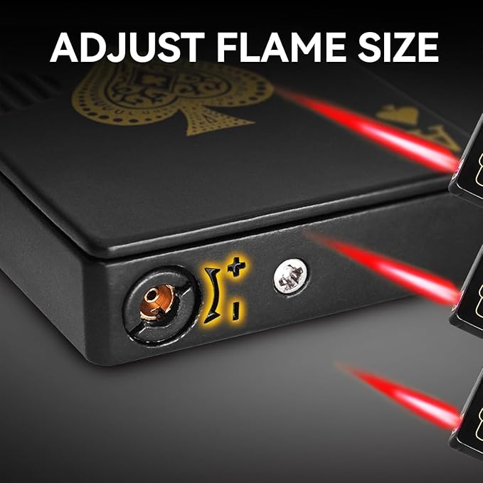 3 Pack Jet Torch Lighter Ace Card Lighters Green Flame Refillable Butane Lighters Ace of Spades Cool Lighter Adjustable Windproof Poker Lighter (Without Gas)