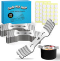36pcs Metal Candle Wick Holders, 40pcs Candle Wick Stickers Upgraded Candle Wick Centering Devices, Silver Stainless Steel Candle Wick Holder for Candle Making
