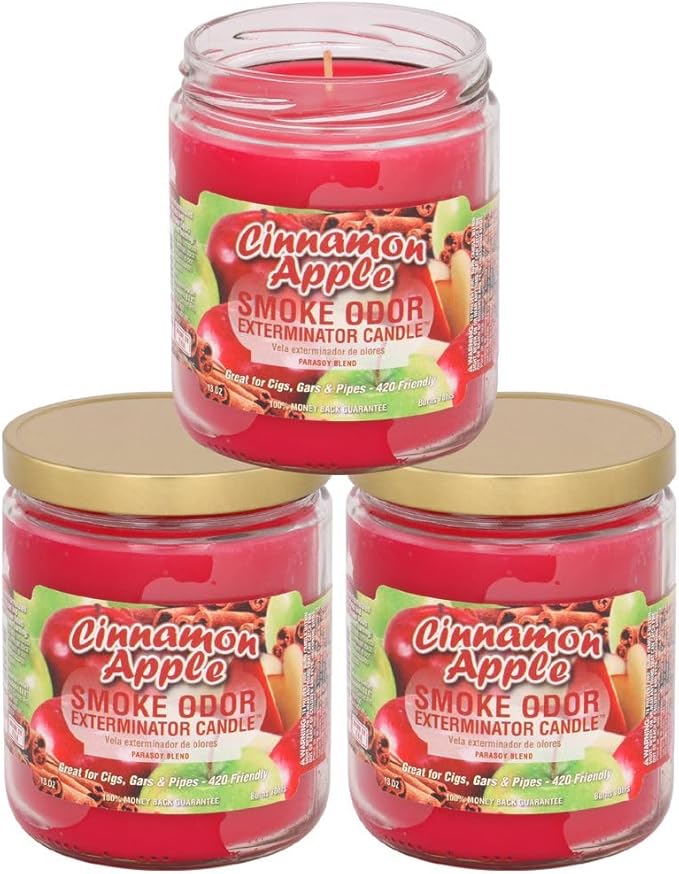 Smoke Odor Exterminator Cinnamon Apple Candle 13oz (3)
