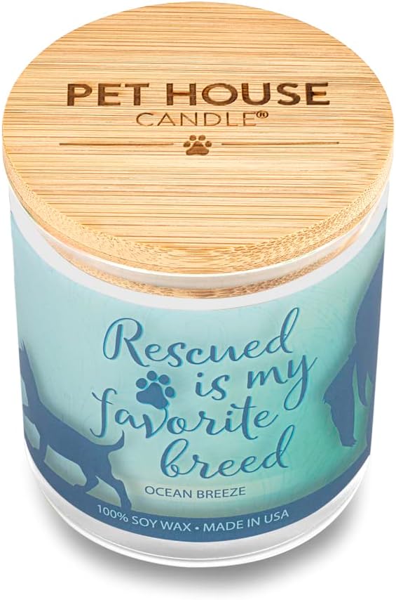 One Fur All Pet Lovers Candle - Ocean Breeze - Pet Odor Eliminator - Non-Toxic - Eco-Friendly