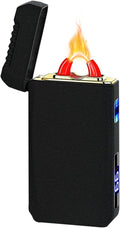 YOZWOO Rechargeable Electric Lighter USB C Electronic Lighters High Power Flame Arc Plasma Lighter Windproof Camping Lighters with Long Battery Life for Home and Outdoor (Frosted Black)