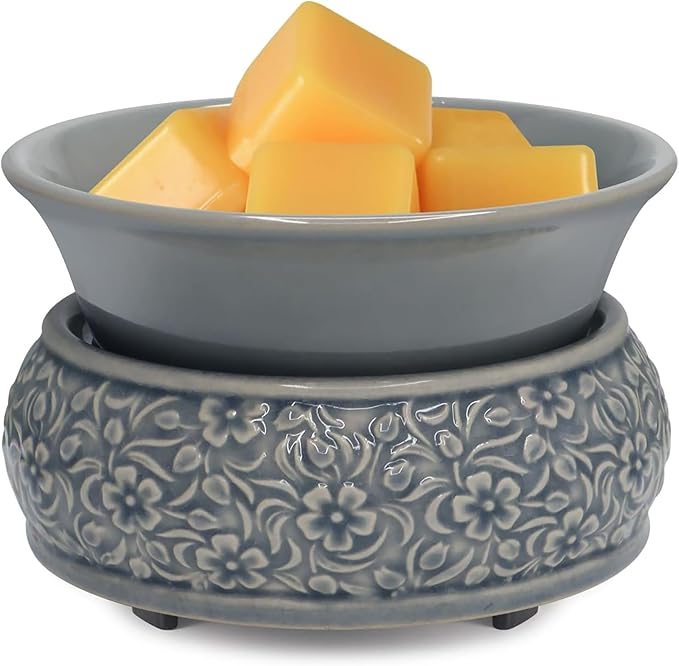 mocosa Wax Melt Warmer for Scented Ceramic Candle Warmer Home Fragrance Wax Burner for Mom Women(Blue)