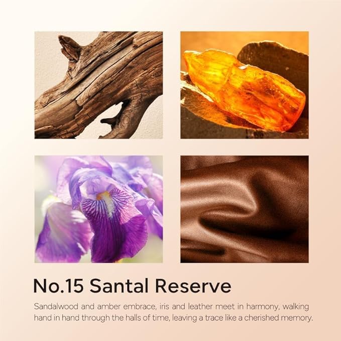 Santal Reserve Luxury Scented Candles, 9oz Soy Wax Candles for Home Scented, Sandalwood, Amber, Iris & Leather Scent, Long Burning Time, Gifts for Women, Men, Sister, Teacher, Christmas