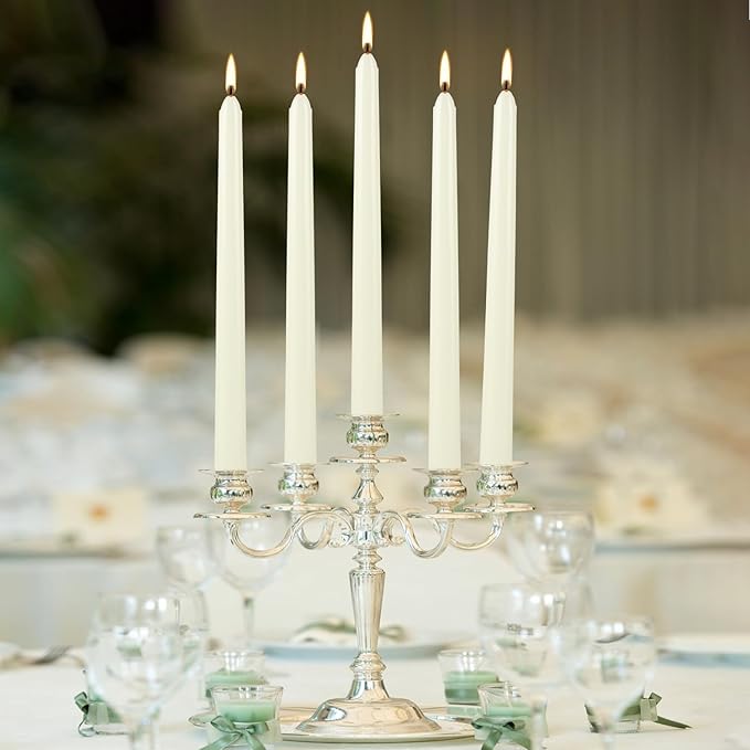 36 Pack Ivory 10-Inch Taper Candles - Premium Dripless, Smokeless & Unscented for Wedding Decor, Romantic Dinner, Party & Home - Long Burning Hand-Poured Tall Candles with Clean Finish