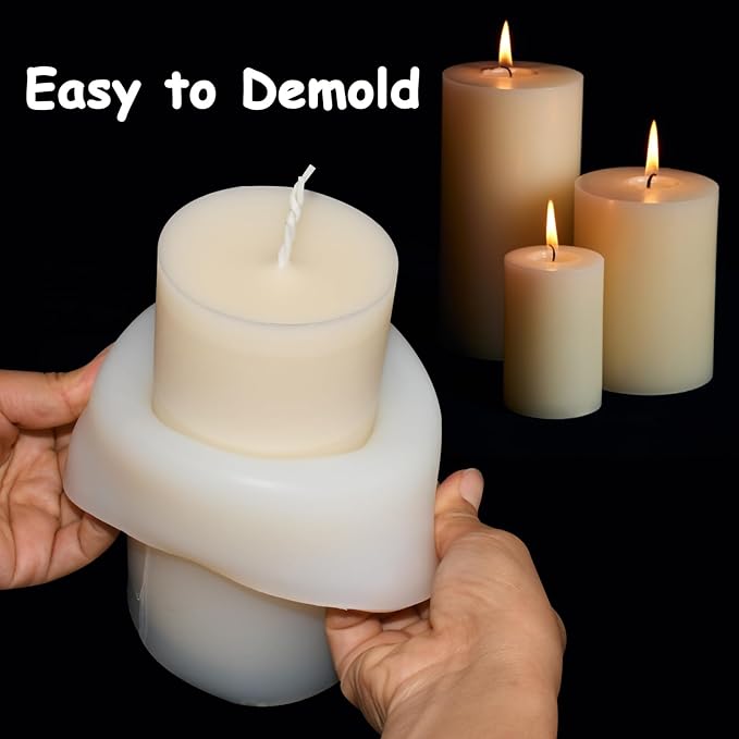 3 x 6Inch 65 Hours Wax Pillar Candle Mold Large Cylinder Silicone Candle Mold Cylinder Resin Casting Mould Long Cylinder Silicone Mold for Candle Home Decoration