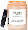 M&SENSE Gardenia Jasmine Scented Candle, 110 Hours Slow Burning Clean Non Toxic 19.4oz 2 Wicks Aromatherapy Candle for Housewarming Gifts, Long Lasting Fragrance for Bath & Office