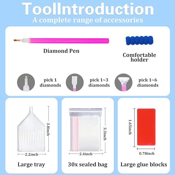 Reivworl Cow Diamond Art Kits for Adults, Cow Diamond Painting Kits, Gem Art Kit for Gifts and Home Interior Decor 12x16 Inch
