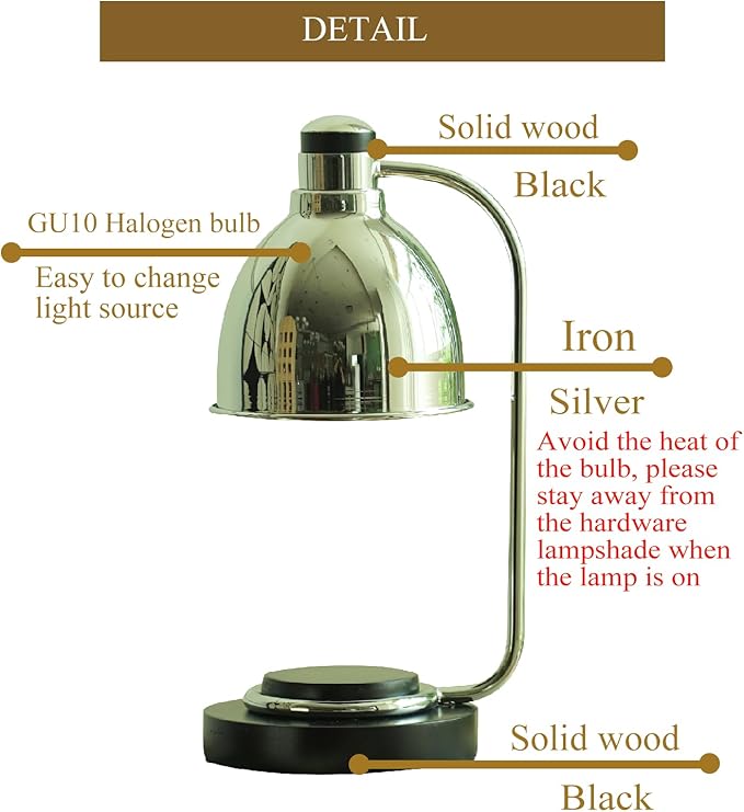 Candle Warmer Lamp with Timer Dimmable, Solid Wood Base, House Warming Gifts New Home Room Decor, Birthday Gifts for Women Mom, Bauhaus Style Wax Warmer Lamp for Jar Candles with 2 Bulbs