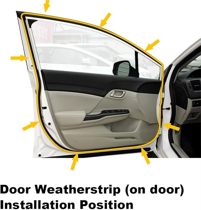 Weather Stripping Seal Strip for Honda Fit Sedan 2003-2008 OE: 72350/72310/72850/72810-SEL-T01 - Sound Deadening Rubber Door Seal Kit Reduce Wind & Road Noise Car Insulation