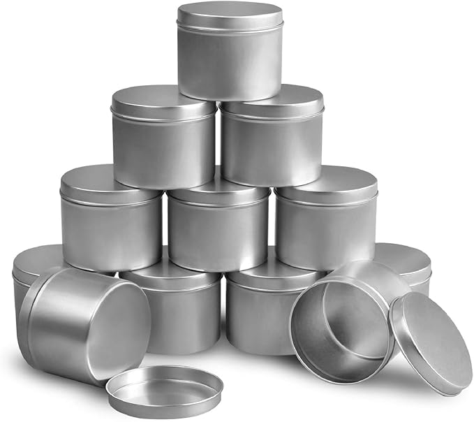 DINGPAI Candle Tin 8oz, Candle Containers for Candle Making, 12 Piece