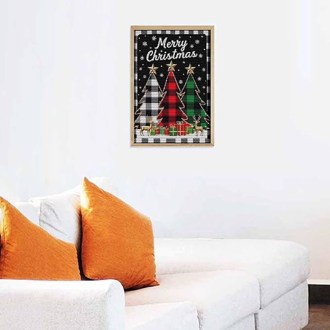 AIVKIEJK Diamond Painting Kits for Adults - Merry Christmas Tree Holiday Painting DIY 5D Full Drill Diamond Dots Paintings with Diamonds Gem Art and Crafts Home Decor 8"x12"