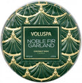 Voluspa Noble Fir Garland, Mini Tin Candle, 4 oz, 25 Hour Burn Time, Coconut Wax Candle for The Home, Poured in The USA