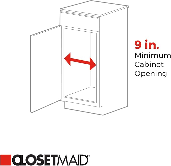 ClosetMaid 32105 Premium Wide 3-Tier Compact Kitchen Cabinet Pull-Out Basket, 8.75-Inch