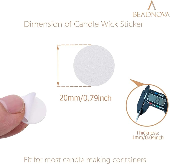 BEADNOVA 70pcs Double Sided Candle Wick Stickers for Candle Making DIY