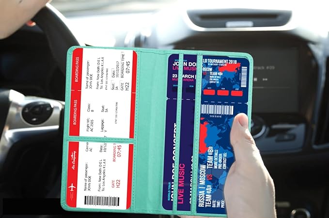 Car Registration and Insurance Card Holder - Leather Vehicle Glove Box Automobile Documents Paperwork Wallet Case Organizer for ID, Driver's License, Key Contact Information Cards - Men&Women