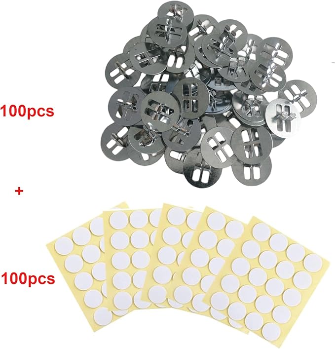 100 Wick Clips & 100 Wicks Stickers Stainless Steel Wick Holders for Candle Making Wooden Wick Base for Candle Making Universal Wood Wick Clips Wooden Wick Clips for Candle（Wicks not Included