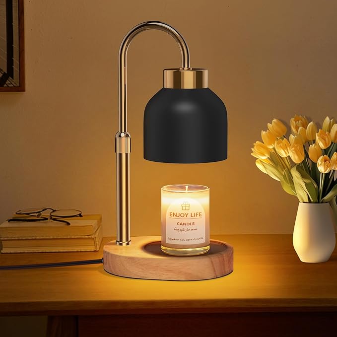 seenlast Candle Warmer Lamp with Dimmer Adjustable Height,Mothers Day Gifts,2/4/8H Timer,Vintage Home Decor for Scented Jar