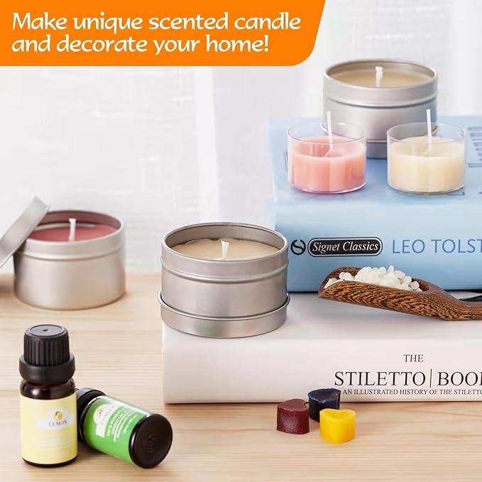 Omana Candle Making Kit for Adult Beginners Make Your Own Candles with DIY Starter Set Premium Soy Wax Maker All in Pack Easy Supplies Accessories Guide Aromatherapy Gift