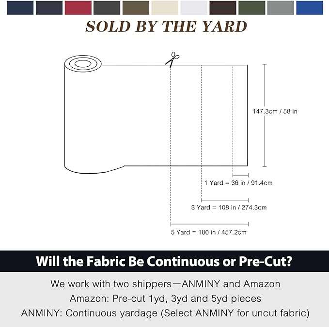 ANMINY 100% Waterproof Outdoor Fabric 8 Yards, 58" W 600D Marine Canvas Fabric with PVC Backing, Ripstop Upholstery Material by The Yard for Furniture Boat Covers Tent Awning, Royal Blue