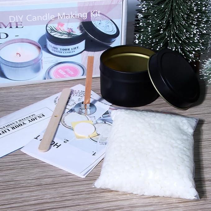 DIY Candle Making Supplies for Adults and Beginners, Including Soybean Wax, Exquisite Stickers, Candle Jars, Wicks, and Homemade Candle jar Sets with Essential Oils.