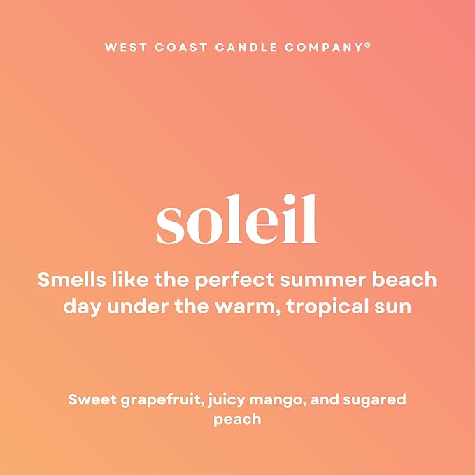 Soleil | Pet Friendly Candle | Soy-Free Coconut Apricot Wax | Clean Burning | Non-Toxic | Veterinarian Approved | Pet Odor Eliminator | Air Freshening Scented Candle | 9 oz