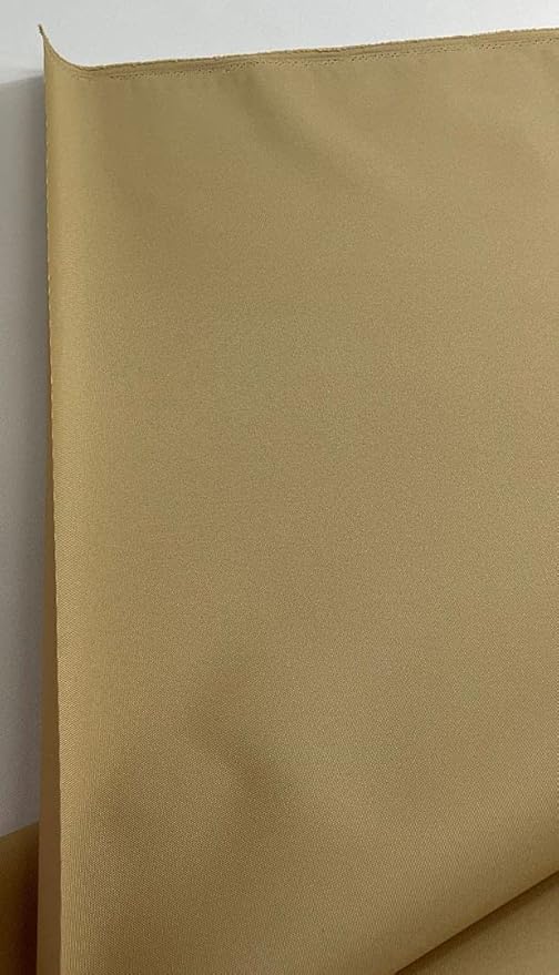 Mybecca Waterproof Canvas Marine Fabric 600 Denier Indoor/Outdoor PU Backing UV Protector Khaki 5 Yards