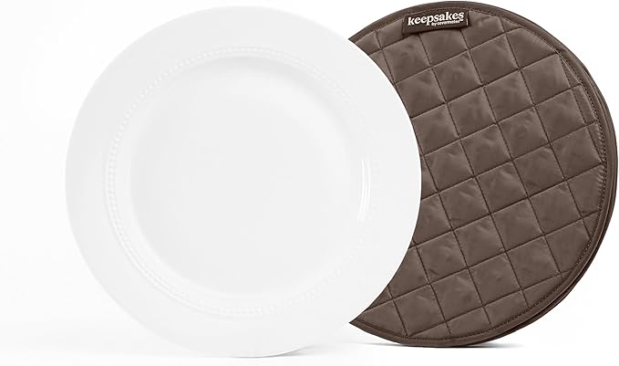 Covermates Keepsakes Quilted Dish Dividers – Set of Padded Plate Protectors for China & Dinnerware Storage, Scratch Protection, Machine Washable, Bronze