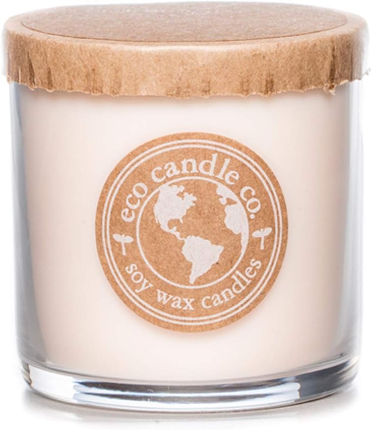 Eco Candle Co. Recycled Candle, Gardenia & Guava, 6 oz. - Scents of Gardenia, Jasmine, Guava, & Tropical Greens - 100% Soy Wax, No Lead, Kraft Paper Label & Lid, Hand Poured, Midwest Grown Soybeans